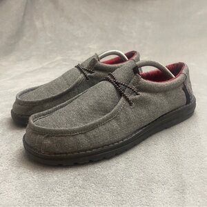 Hey Dude Wally Eco Ascend Shoes Mens Size 10 Gray Ripstop Lightweight Comfort